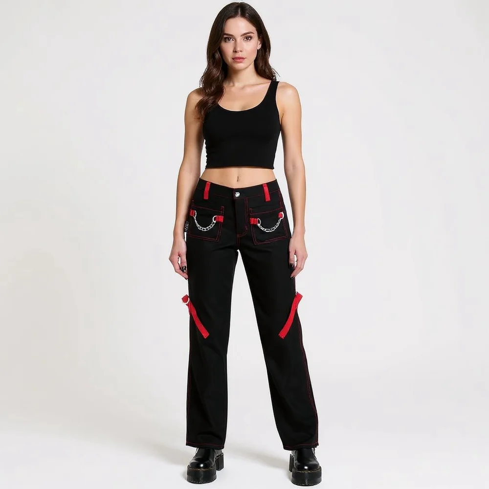 Royal Bones By Tripp Red Strappy Pants - Juniors 3